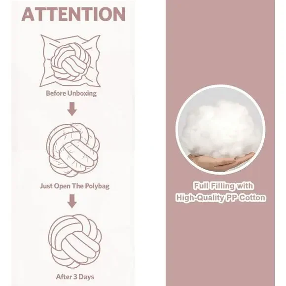 Petrella Knot Pillows Ball Round Throw Pillows Home Decor Cushion Decorative Aes - Picture 4 of 6